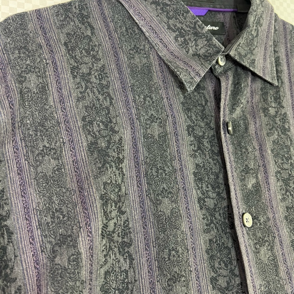 XMI Men's Large Button-Up Shirt, Colorful Long Sleeve, 100% Cotton